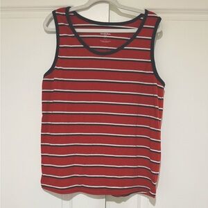 Goodfellow Red White & Blue Striped Tank Top sz L like new